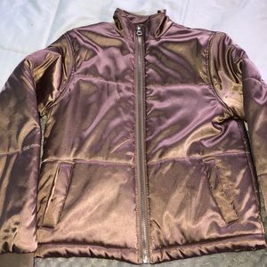 Bronze puffer jacket
